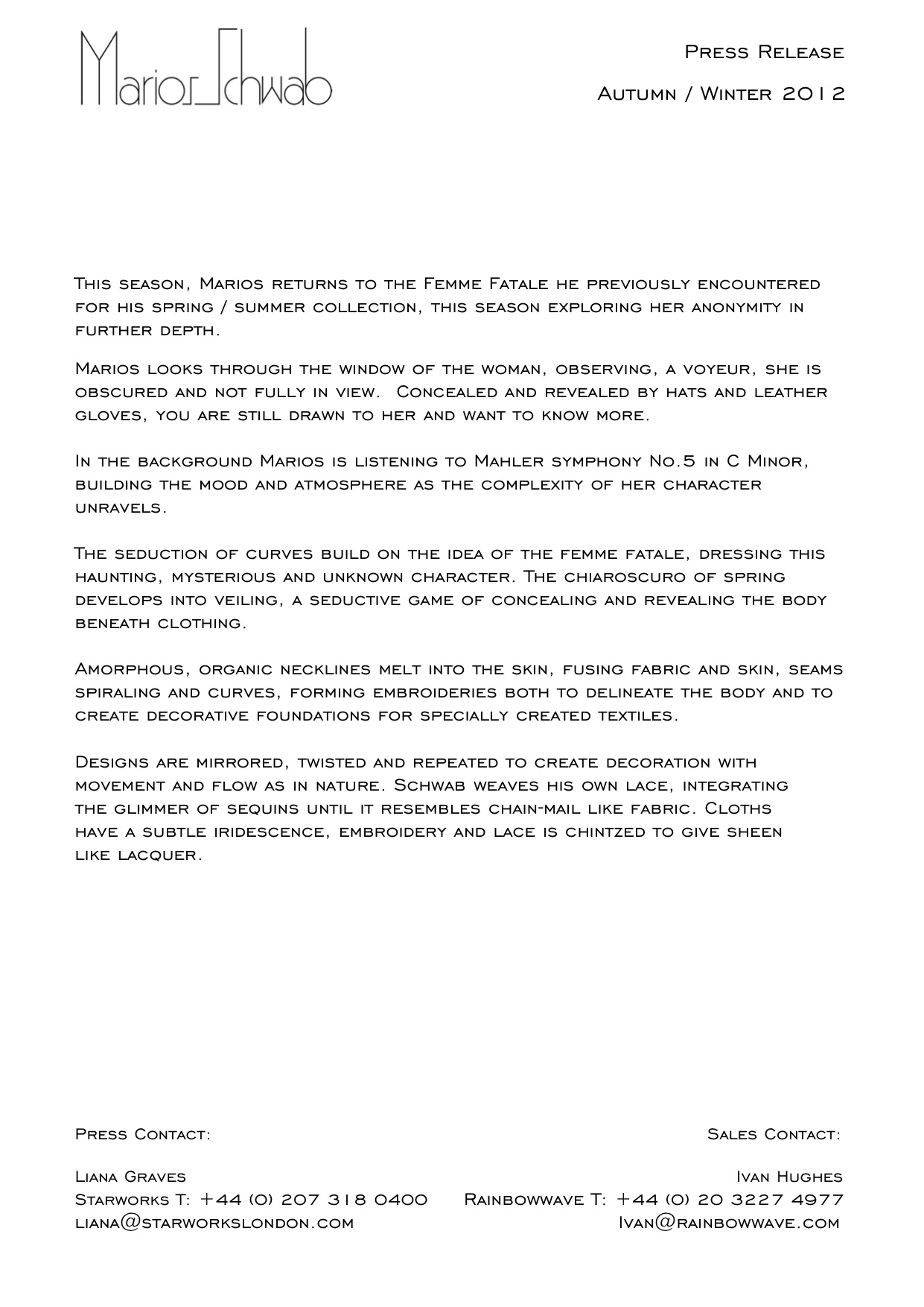 AW12 press release